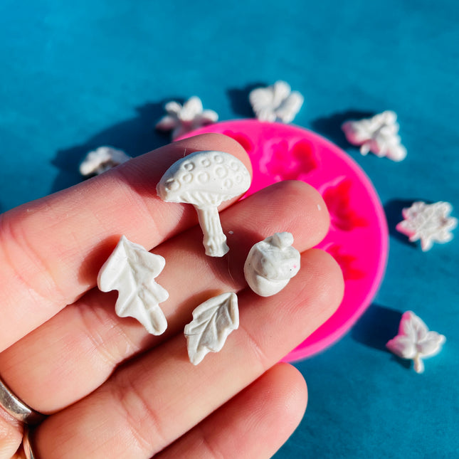 Ultimate Fairy Door + House accessories Polymer Clay Resin Mold - flower leaf mushroom - Create Along 