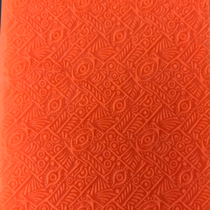 Cindi's Peacock Texture Mat Silicone rubber Stamp for polymer clay paper Gelli plate and resin - Create Along 