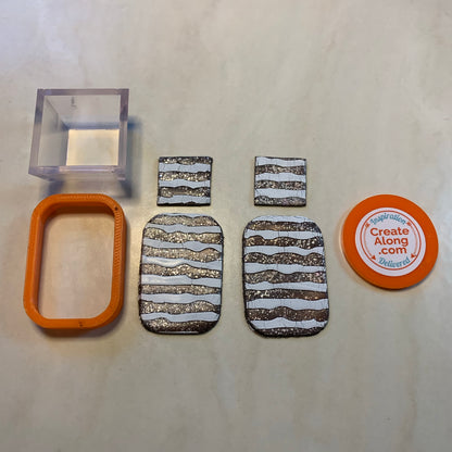 Ripped design Mylar Stencil great for Polymer Clay Art Jewelry Mixed Media - Create Along 