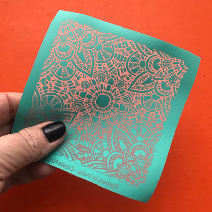 Flowers in India Silkscreen for Polymer Clay and Mixed Media