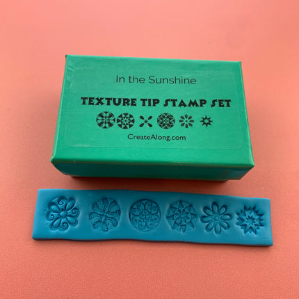Texture Tips Stamps In the Sunshine Set of 6 small stamp set for polymer clay and mixed media - Create Along 