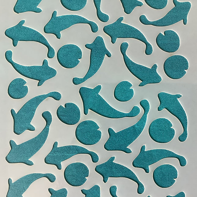 Koi Gold Fish Lily Pond Mylar Stencil texture sheet for polymer clay earrings art jewelry mixed media - Create Along 