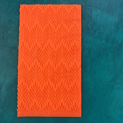 Texture Sheet Bargello LEAVES Design for polymer clay and mixed media stamping