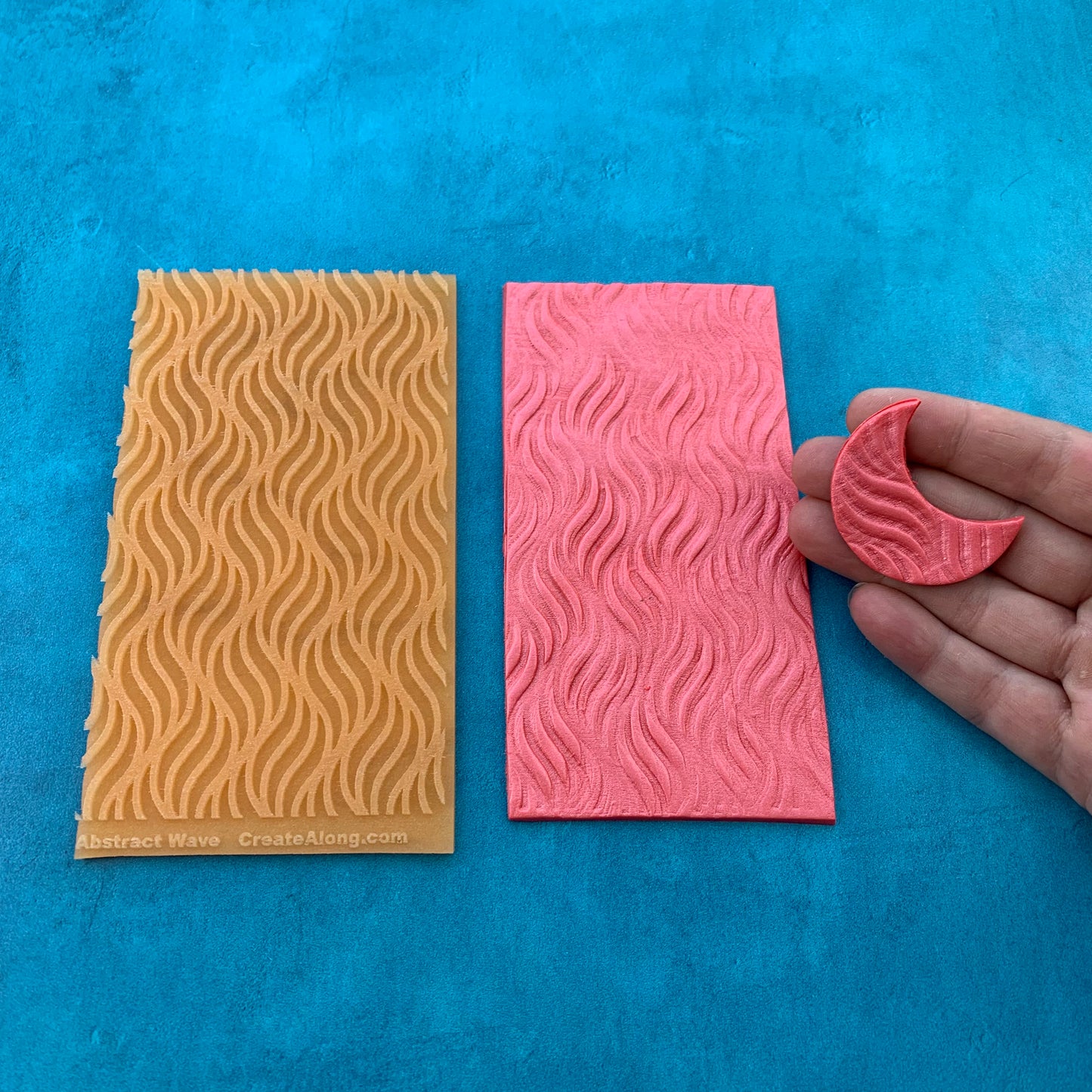 Furled Texture Mat Silicone rubber Stamp for polymer clay paper Gelli plate  and resin