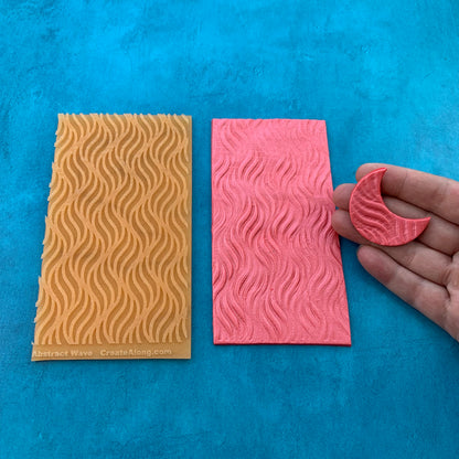 Abstract Waves Texture Mat Silicone rubber Stamp for polymer clay paper Gelli plate and resin