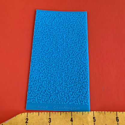 Furled Texture Mat Silicone rubber Stamp for polymer clay paper Gelli plate and resin