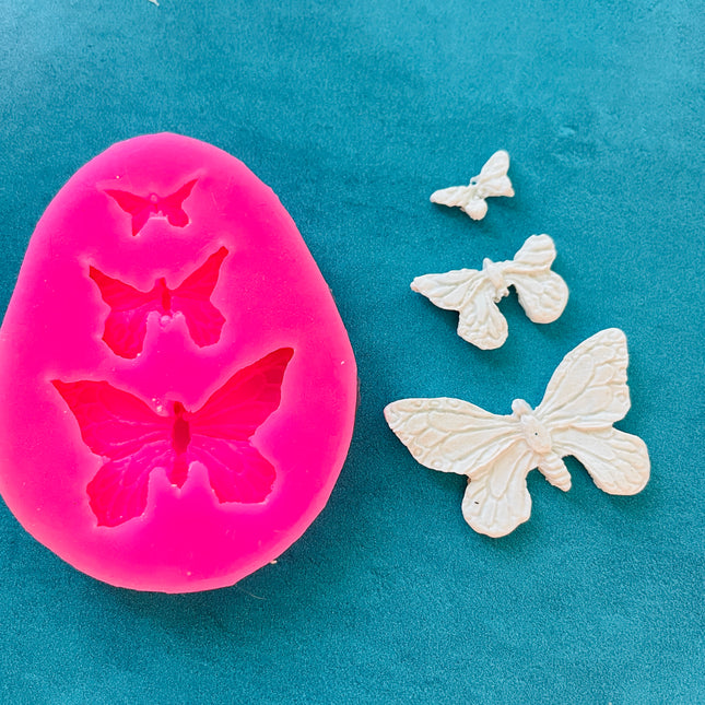 Polymer Clay Resin Mold - 3 butterfly variety small for slabs earrings art jewelry - Create Along 