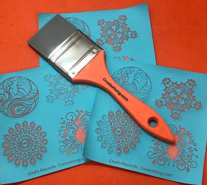Silk Screen Cindi's Paisley Peacocks polymer clay stencil - Create Along 