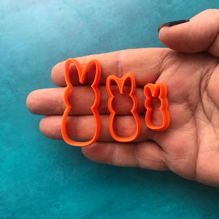 Bunny Rabbit Marshmallow Easter Bunnies polymer clay cutter set jewelry earrings - Create Along 