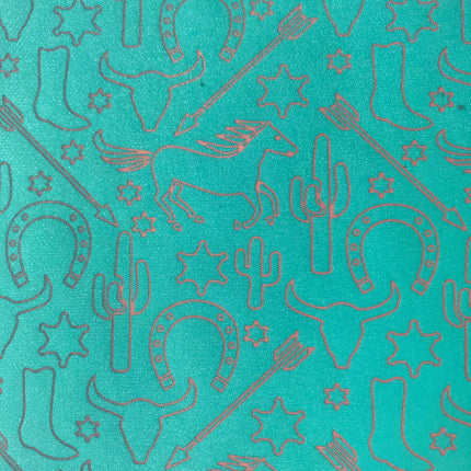 At the Ranch cowboy cactus cow skull horse shoe Silkscreen for polymer Clay - Create Along 