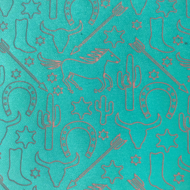 At the Ranch cowboy cactus cow skull horse shoe Silkscreen for polymer Clay - Create Along 