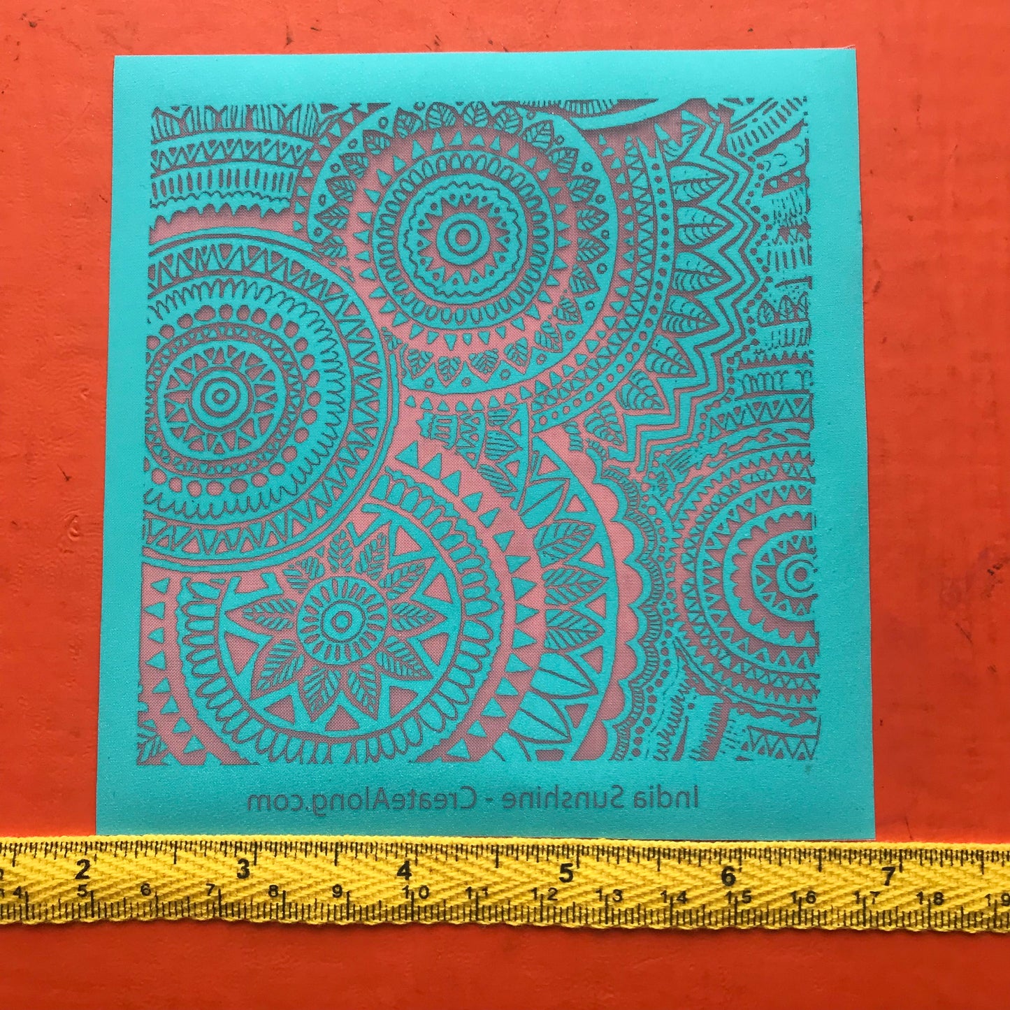 India Sunshine Mandala Silkscreen for Polymer Clay and Mixed Media