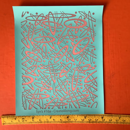 Syn’s #16A Overlapping Ovals Geometric Silkscreen For Crafting Polymer Clay + Mixed Media metric - Create Along 