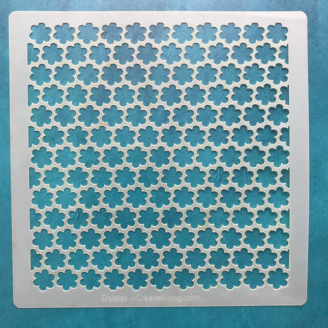 Daisies Mylar Stencil texture sheet for polymer clay earrings art jewelry mixed media - Create Along 