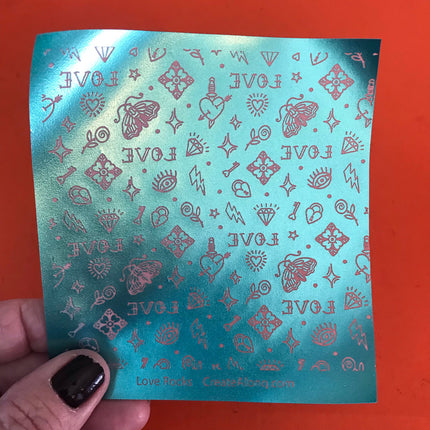 Love Rocks Valentines Day Luna Moth, Hearts Dagger polymer clay Silkscreen Stencil Crafting earrings Art Jewelry - Create Along 