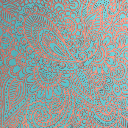 Paisley Garden Party Silkscreen SLAB Stencil - Create Along 