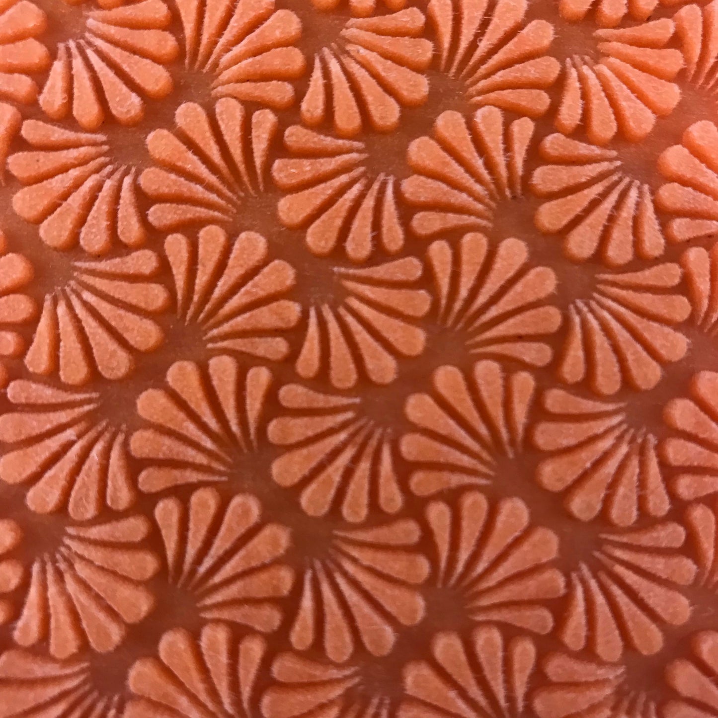 Scalloped Fan Texture Mat Silicone rubber Stamp for polymer clay paper Gelli plate and resin
