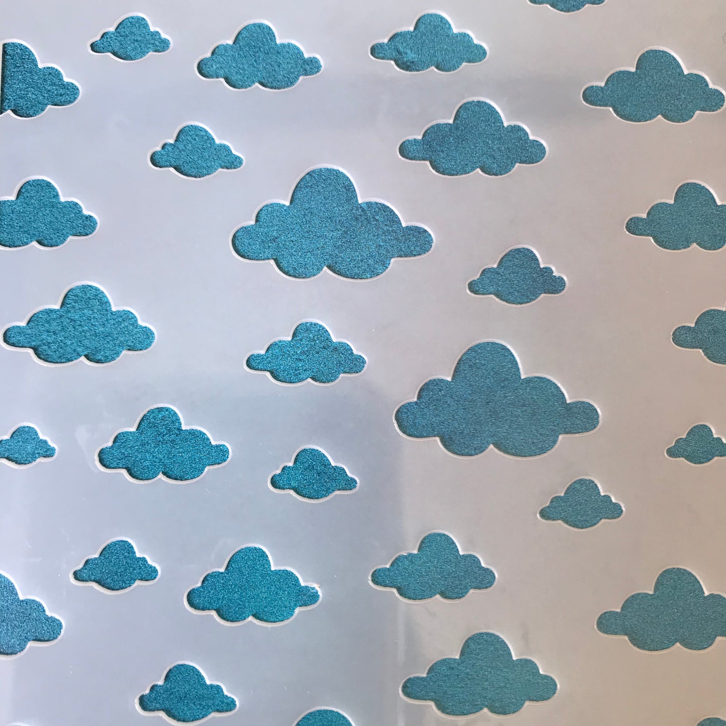 Little Puffy Clouds Mylar Stencil texture sheet for polymer clay earrings art jewelry mixed media