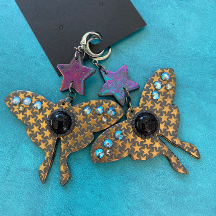 Luna Light Moth Star Moon polymer clay cutter set jewelry earrings pendant small sharp - Create Along 