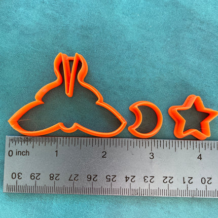 Luna Light Moth Star Moon polymer clay cutter set jewelry earrings pendant small sharp - Create Along 
