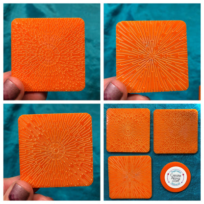 Deco Disc Radiations stamp and texture radial designs - Polymer Clay TV tutorial and supplies