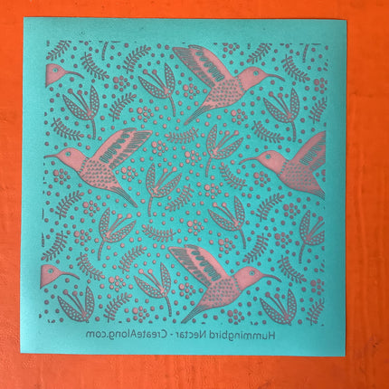 Hummingbird Nectar Silkscreen for Polymer Clay and Mixed Media - Create Along 