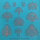 Silkscreen Henna Lilies elements Stencil For Polymer Clay