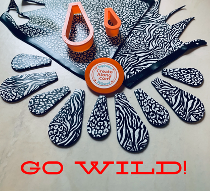 Silk Screen Animalistic Zebra and Leopard Cheetah Print Stencil For Polymer Clay - Create Along 