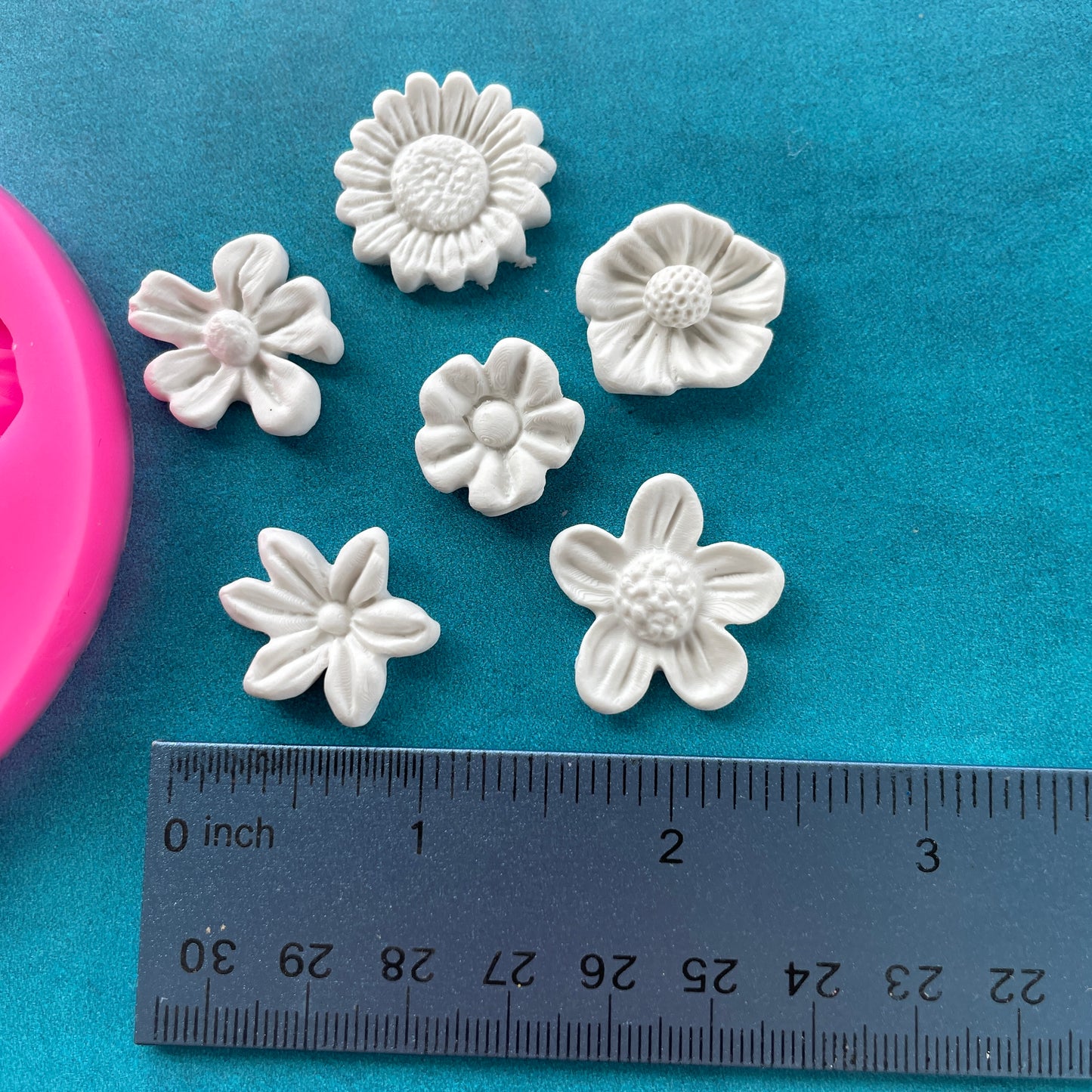 Polymer Clay Resin Mold - 6 flower variety