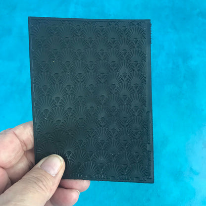 Plumes of Light  Rubber Stamp Texture Sheet Mat for polymer clay metal clay mixed media art - Create Along 