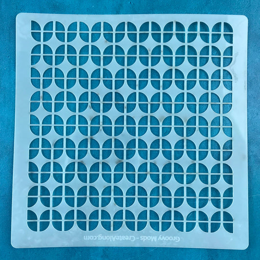 Groovy Mods Mylar Stencil texture sheet for polymer clay earrings art jewelry mixed media