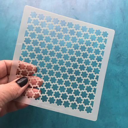 Daisies Mylar Stencil texture sheet for polymer clay earrings art jewelry mixed media - Create Along 