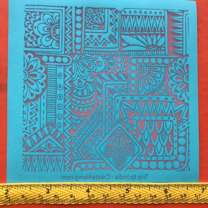Trip to India Boho Inspired Floral pattern Silkscreen for Polymer Clay and Mixed Media - Create Along 
