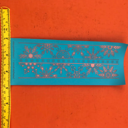 Snowflake Borders polymer clay Stencil Pattern winter snow - Create Along 