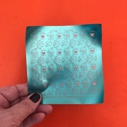 Love Delivered Heart Valentines Day Silkscreen Stencil Crafting, Polymer Clay, Art Jewelry, and Mixed Media - Create Along 