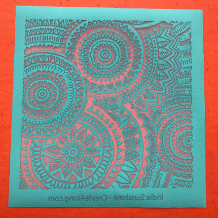 India Sunshine Mandala Silkscreen for Polymer Clay and Mixed Media - Create Along 