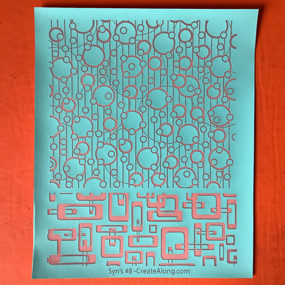 Syn’s #8 Mid Century Mod circles Square geometric Silkscreen For Crafting Polymer Clay + Mixed Media - Create Along 