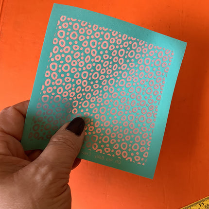 Oh Yeah Baby Silkscreen Circles Round Abstract for Polymer Clay and Mixed Media - Create Along 