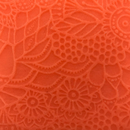Floral Fantasia modern flowers Texture Mat Silicone rubber Stamp for polymer clay paper Gelli plate and resin - Create Along 