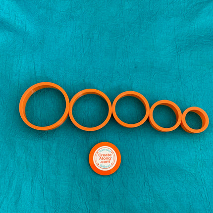 Perfect Graduated Circles basics polymer clay cutter set of 5 - Create Along 