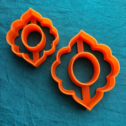 Ruffled Kiss donut Center Hole cut-out frame polymer clay cutter set jewelry earrings pendant small sharp clay cutters - Create Along 