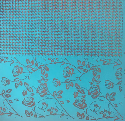 Silkscreen Hounds and Roses Stencil for Polymer Clay, Art Jewelry, and Mixed Media houndstooth