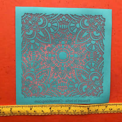 Flowers in India Silkscreen for Polymer Clay and Mixed Media