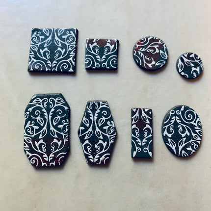 Small Beveled Edge Mini set of 8 geometric polymer clay cutter set basics - Create Along 