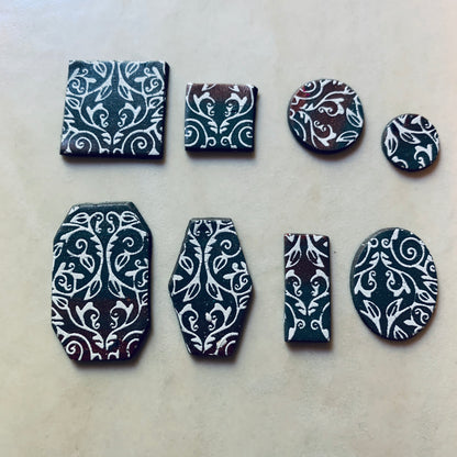 Small Beveled Edge Mini set of 8 geometric polymer clay cutter set basics - Create Along 