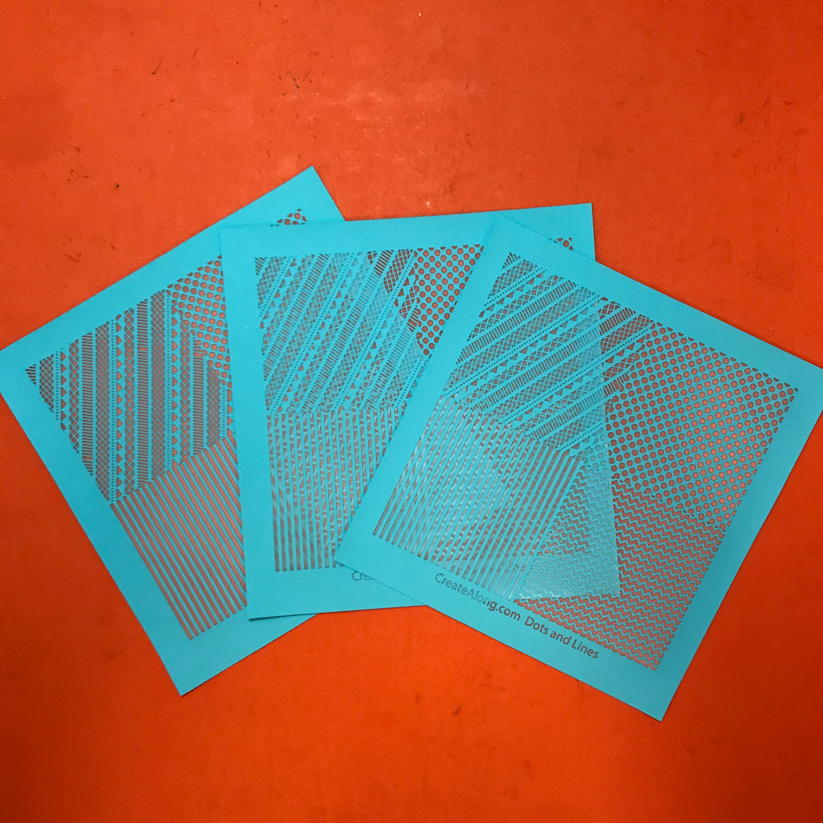 Silkscreen Stencil Dots and Lines Patterns Multi Image for Polymer Clay and Mixed Media