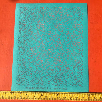 Swirly Hearts Silkscreen Valentine For Crafting, Polymer Clay earrings + Mixed Media - Create Along 