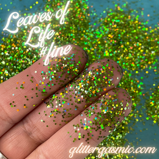 Leaves of Life Glitter holo for pens candles earrings clay resin mugs slime tumblers nail art 2 oz - Create Along 