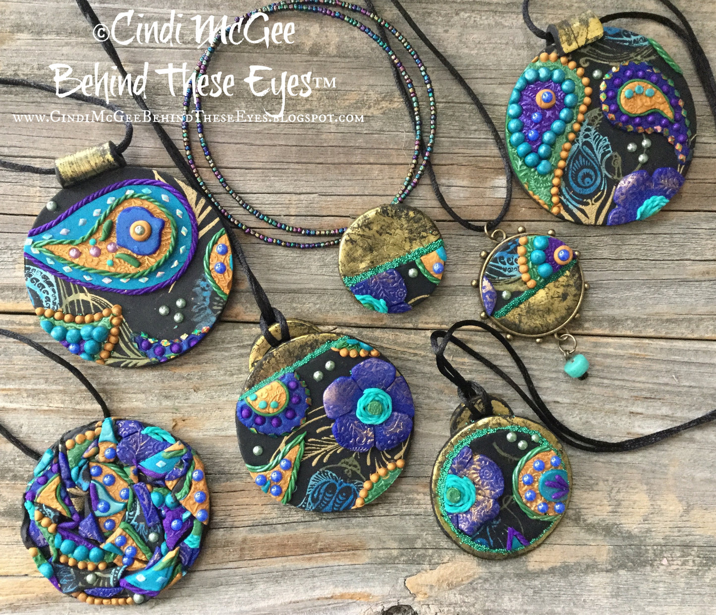 Make a Dimensional Boho Paisley and Peacock Feather Polymer Clay Slab Online Workshop with Cindi McGee