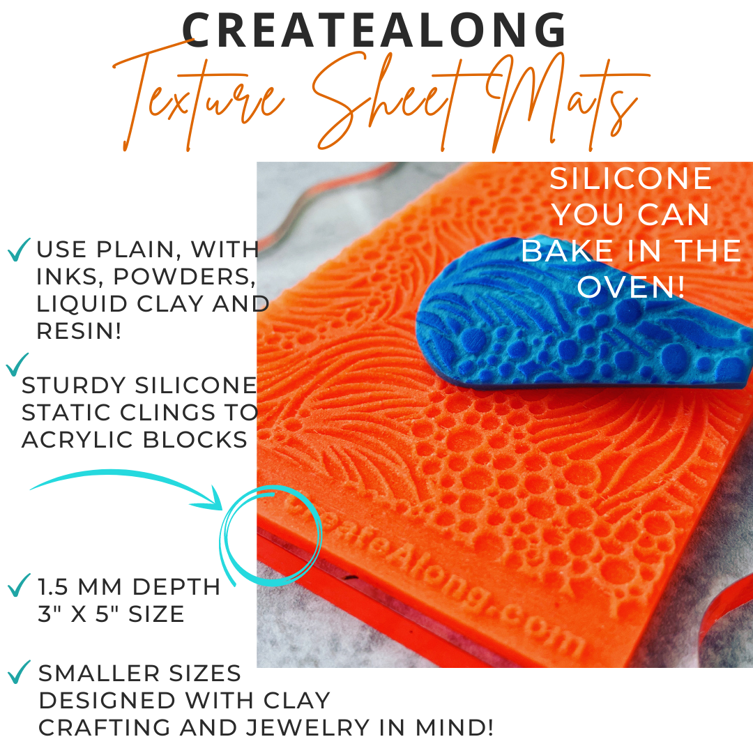 Polymer clay texture mat | clay texture | polymer clay mat | clay mat |  polymer clay stamp | Larimar Polymer Clay Texture Stamp (Indented)